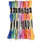 CABODYALS 8 Skeins 70 Yards 6 Ply Cross Stitch Floss Variegated Polyester Embroidery Threads Colorful Friendship Bracelet String Gradient Yarn Bulk for Sewing Making Jewelry Needlecraft Knitting DIY