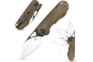 Sitivien ST156 Pocket Folding Knife, Sandvik 14C28N Steel Blade with Micarta Handle,Chinese Zodiac Series EDC Tool Knifes for Camping Hiking Survival Fishing(Green)