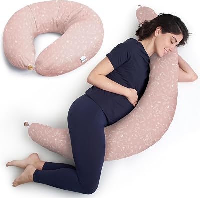 Niimo XXL Pregnancy Pillow & Nursing Pillow 100% Cotton Cover