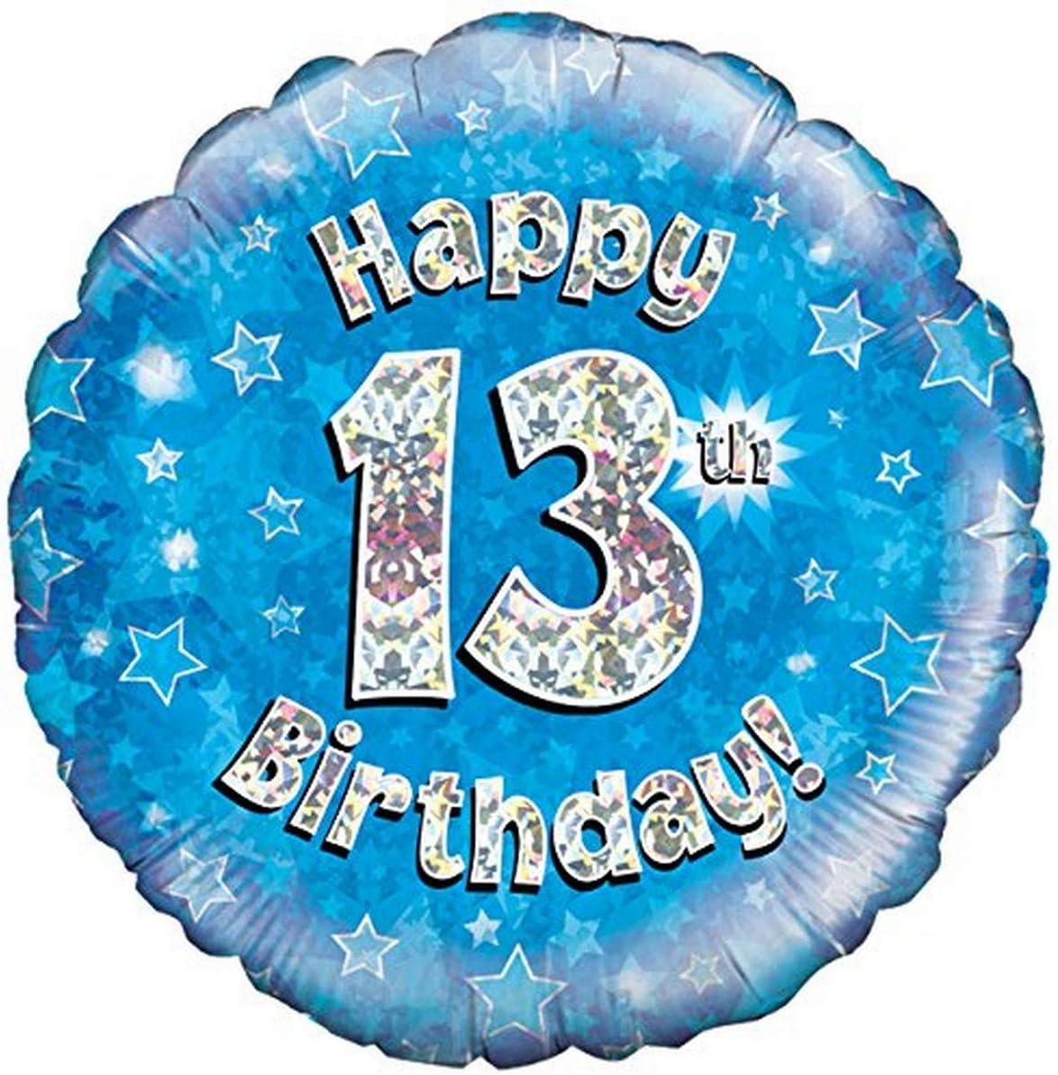 Oaktree 18" Happy 13th Birthday Blue Holographic