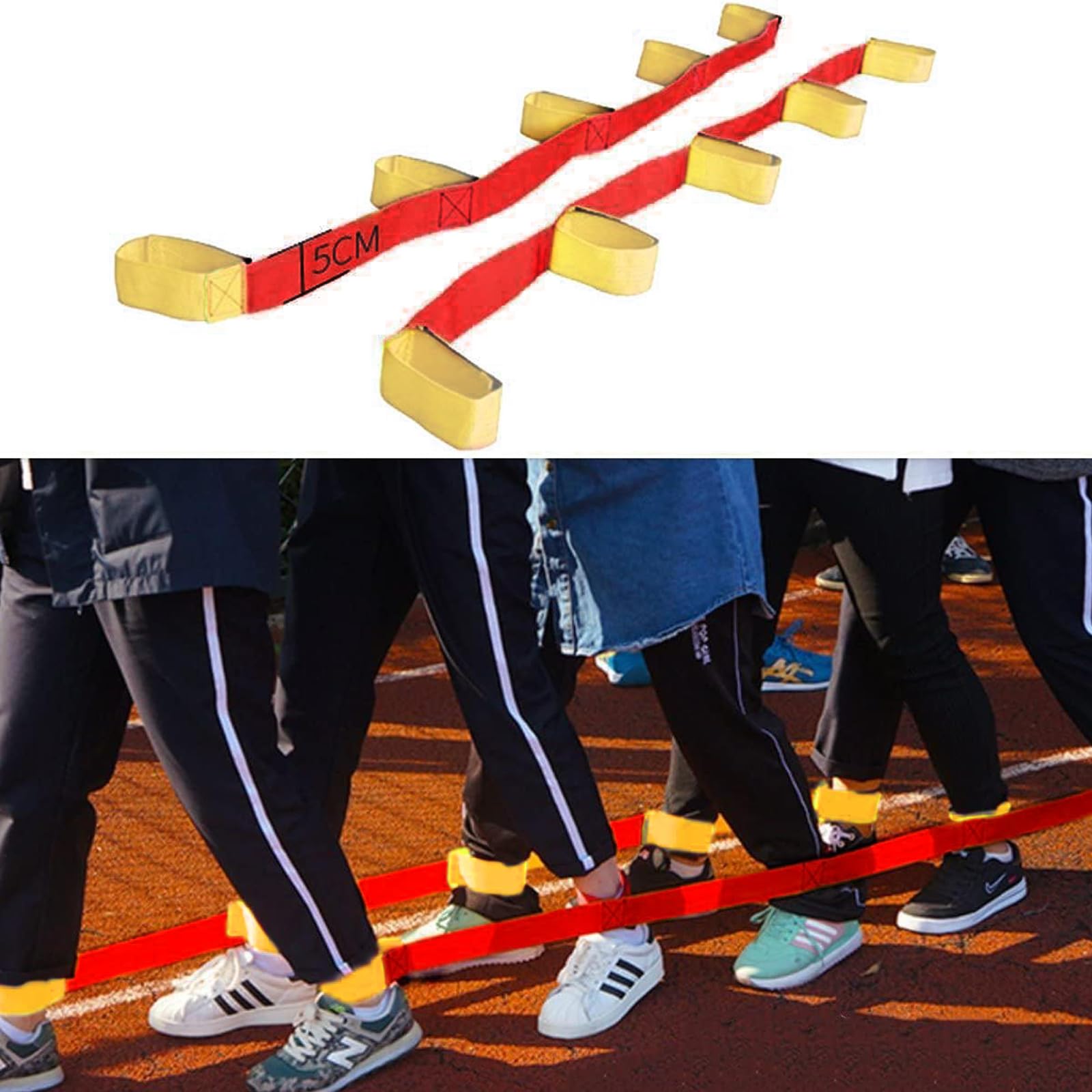 OFKPO One Pair 5 Legged Race Band Teamwork Training Game for Adult Children