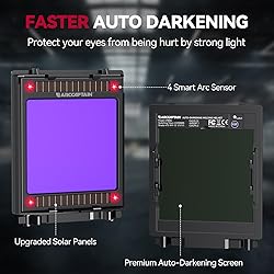 ARCCAPTAIN Auto Darkening Welding Helmet with Side