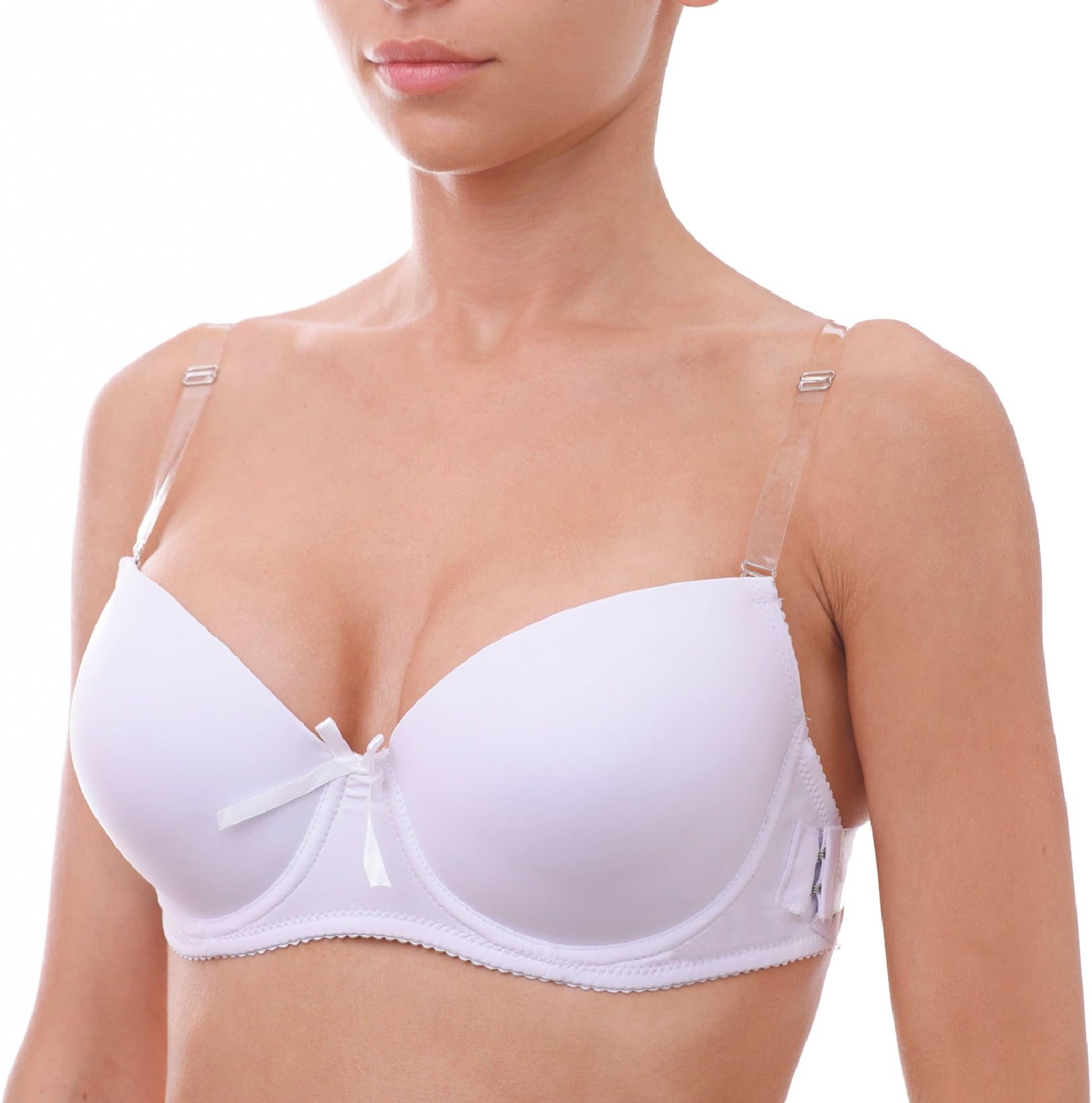 Luerrose Clear Back Bra with Invisible and Regular Straps V-Neck Anatomic Cups