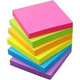 OSBOO Sticky Notes 3x3 with 6 Bright Colors, 100 Sheets/Pad (Standard) | Bright Assorted Colors Self-Stick Notes Pads, 600 Sheets Total, Easy to Stick and Remove, Perfect for Office, School and Home