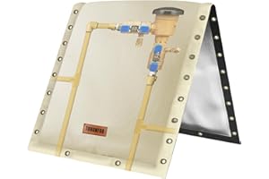 TOHONFOO 3-Way Opening Backflow Preventer Pipe Insulation Cover (5°F) - Irrigation Sprinkler Valve Cover - Water Well Pump Cover - Sturdy 5 Layers for Winter Freeze Protection (36" W x 36" H, Beige