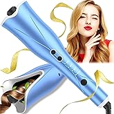 Auto Hair Curler, Automatic Curling Iron Wand with 4 Temperatures & 3 Timers, Curling Iron with 1" Large Rotating Barrel, Dual Voltage Auto Shut-Off Spin Iron for Hair Styling