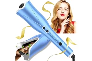 LALUZTOP Auto Hair Curler, Automatic Curling Iron Wand with 4 Temperatures & 3 Timers, Curling Iron with 1" Large Rotating Barrel, Dual Voltage Auto Shut-Off Spin Iron for Hair Styling