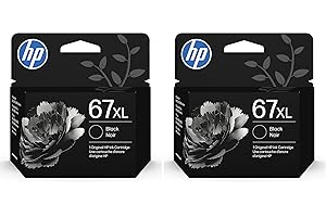 HP 67XL Black High-Yield Ink Cartridge | Works with DeskJet 1255, 2700, 4100, Envy 6000, 6400 Series | Eligible for Instant Ink | 3YM57AN | Packaging May Vary (Pack of 2)