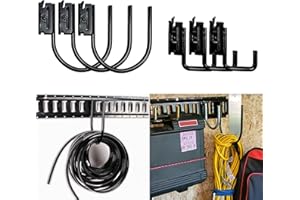 JIMIKAY 6 Pack E-Track J-Hooks Heavy Duty J Hook Fitting with Spring Fitting Attachments, Enclosed Trailer Cargo Management Use as Hanger, Shelf Bracket,Pickup,Cargo Van,Semi-Trucks Trailer (2in&4.5in Black)
