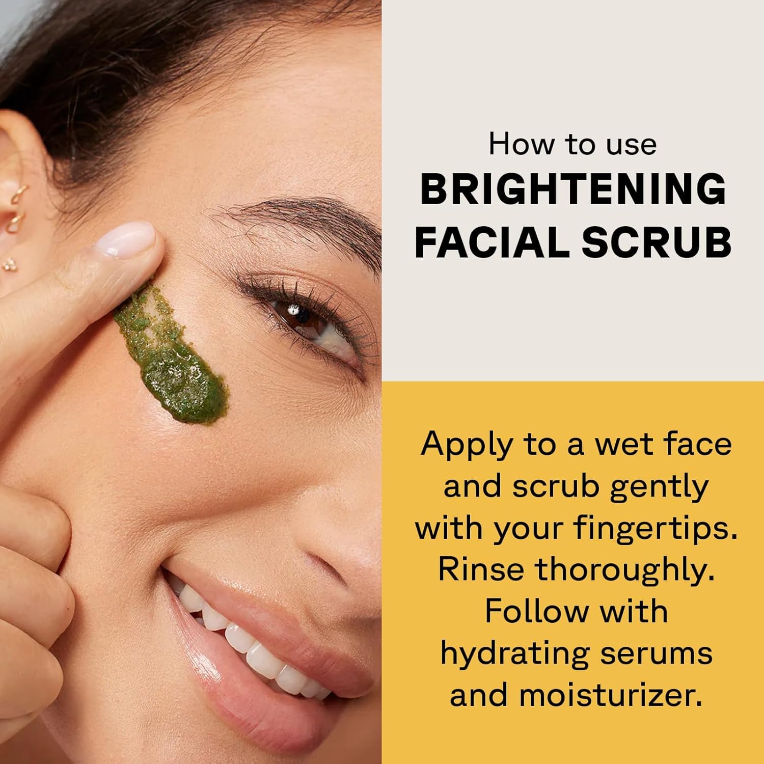 Acure Brightening Facial Scrub - Exfoliating Face Wash, Gentle Daily Scrubber & Exfoliator for Women & Men for Radiant Skin, Cleansing Wash with Sea Kelp & French Green Clay - 4 fl oz