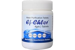 EF-CHLOR Overhead & Underground Water Tank Purification Tablets/Pills (4gm) for 5280 Gallons Water Jar of 20 Tablets 3 Years Shelf Life 1 Tablet Purificador De Agua 264 Gallons Water