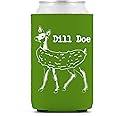 Cool Coast Products - Green Dill Doe Meme Beer Coolie | Funny Parody Coolers | Drink Gifts | Gag Party Huggie | White Elephan