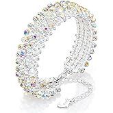 Laopottbeads Crystal Bracelet for Women 6" + 2" Extender Chain, Handmade Woven Design with Jewelry Gift Box, Ideal for Gifting for Mom, Birthday, or Anniversary