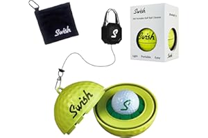 Tharos Distribution Swish Portable Golf Ball Cleaner – Clip-On Golf Accessory for Bag or Cart – Perfect Golf Gift