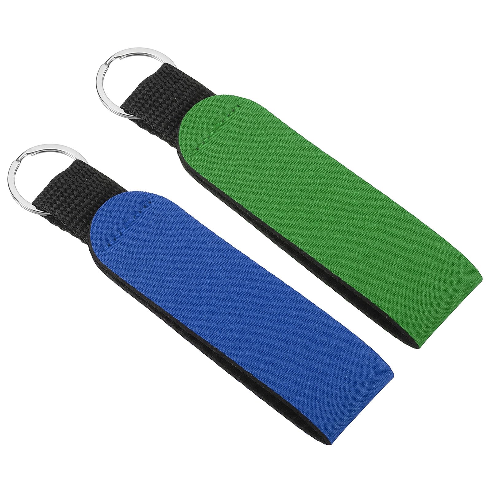 PATIKIL Floating Neoprene Keychain, 2 Pcs Waterproof Buoyant Key Ring Sublimation Float Keychain for Outdoor Water Sports, Blue, Green