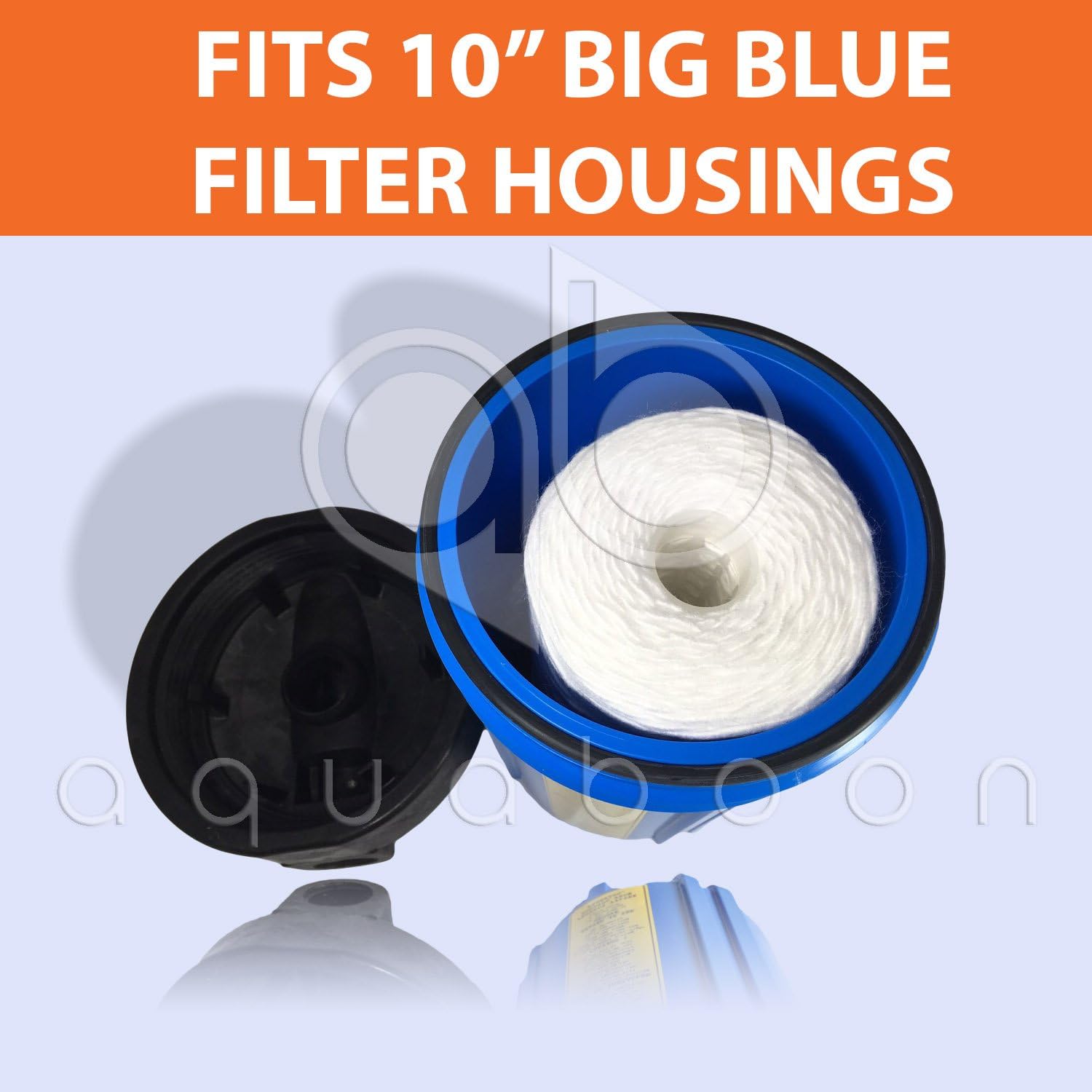 Aquaboon 5 Micron 10" Big Blue String Wound Sediment Water Filter Cartridge | Whole House Sediment Filtration | Compatible with 84637, WPX5BB97P, PC10, 355214-45, 355215-45, WP10BB97P WP5BB97P 2-Pack: Kitchen & Dining