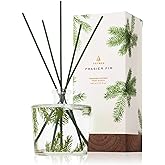 Thymes Frasier Fir Reed Diffuser Set – Includes Reeds, Fragrance Oil, and Frosted Glass Bottle – Fragrance Oil Diffuser – Room Fresheners – Luxury Home Decor – Green & Clear (Pine Needle, 7.75 fl oz)