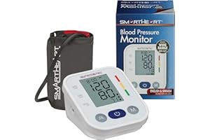 SmartHeart Blood Pressure Monitor | Wide Range Arm Cuff | 2-Person Memory | 198 Total Reading Storage | Excessive Movement Indicator | Easy to Use Automatic Inflation and Deflation