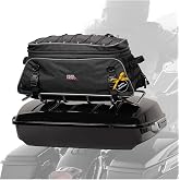 KEMIMOTO Expandable 20-25L Motorcycle Travel Luggage Rack Bag Tour Pack Bag | Soft Collapsible with Bar Straps Long-Distance Adventures Compatible with Road King Street Glide Road Glide for Long Rides