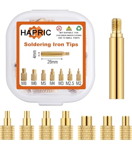 HANGLIFE Heat-Set Insert Tips For Threaded Inserts 2 2.5 3 4 5 6 8, Soldering Iron Tips...