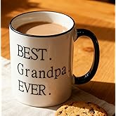 Mecai Funny Grandpa Gifts-Best Grandpa Ever Coffee Mugs 11 OZ-Novelty Birthday Gift Ideas for grandpa