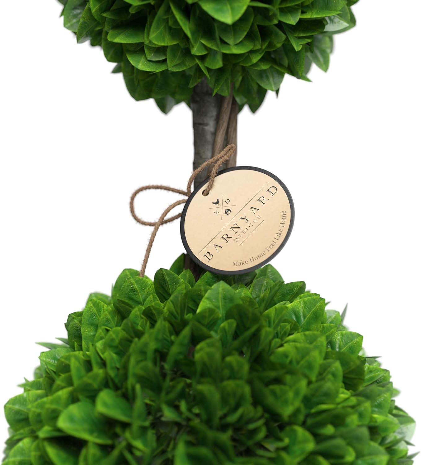 Barnyard Designs 3ft (36”) Artificial Boxwood Topiary Ball Tree, Front Porch Home Decor, Faux Fake Plant Decoration, (Single Tree) -