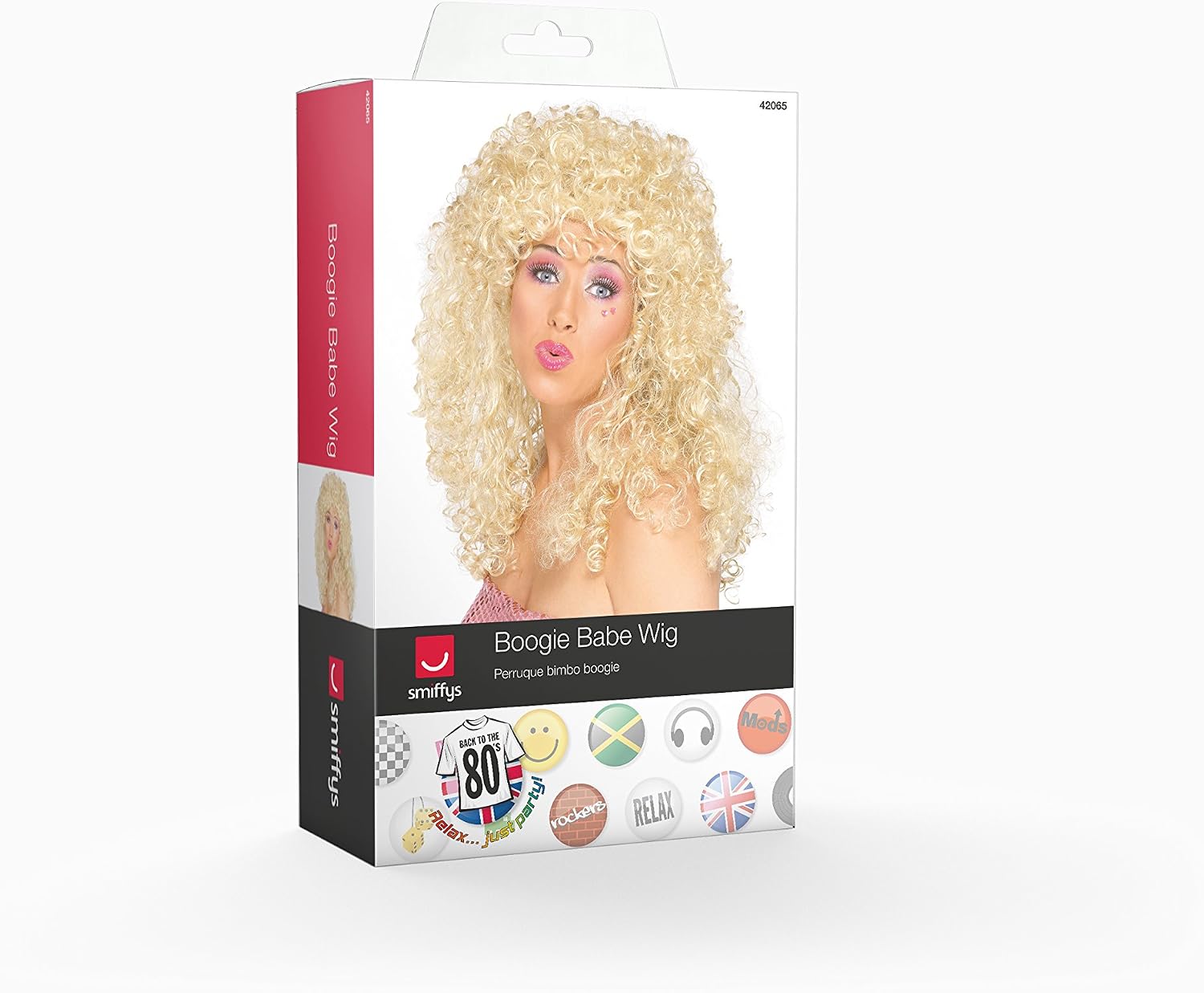Smiffys Boogie Babe Wig, Blonde Long, Curly, 1980's Fancy Dress, Adult Dress Up Wigs Halloween - Image 3
