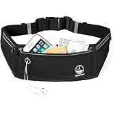 Slim Running Belt Fanny Pack, Phone Holder Waist Pack Money Belt - Black