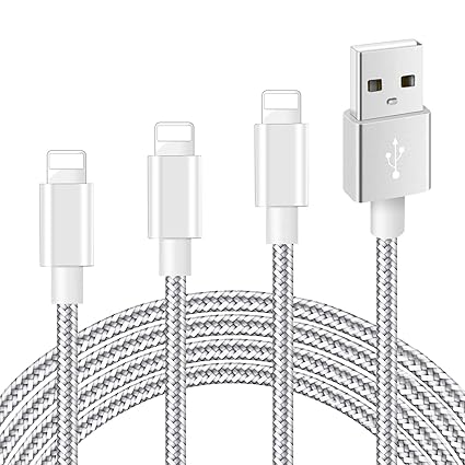 Mitesbony Phone Ladekabel [3 Stück 1+2+3m] Nylon Geflochten Phone Kabel CE Zertifiziert Kompatibel mit XS/X/ 8/8 Plus/ 7/7 Pl