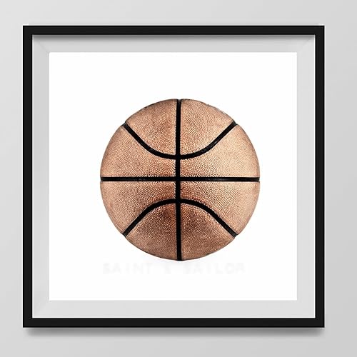 Amazon Com Vintage Basketball On White Background Fine Art