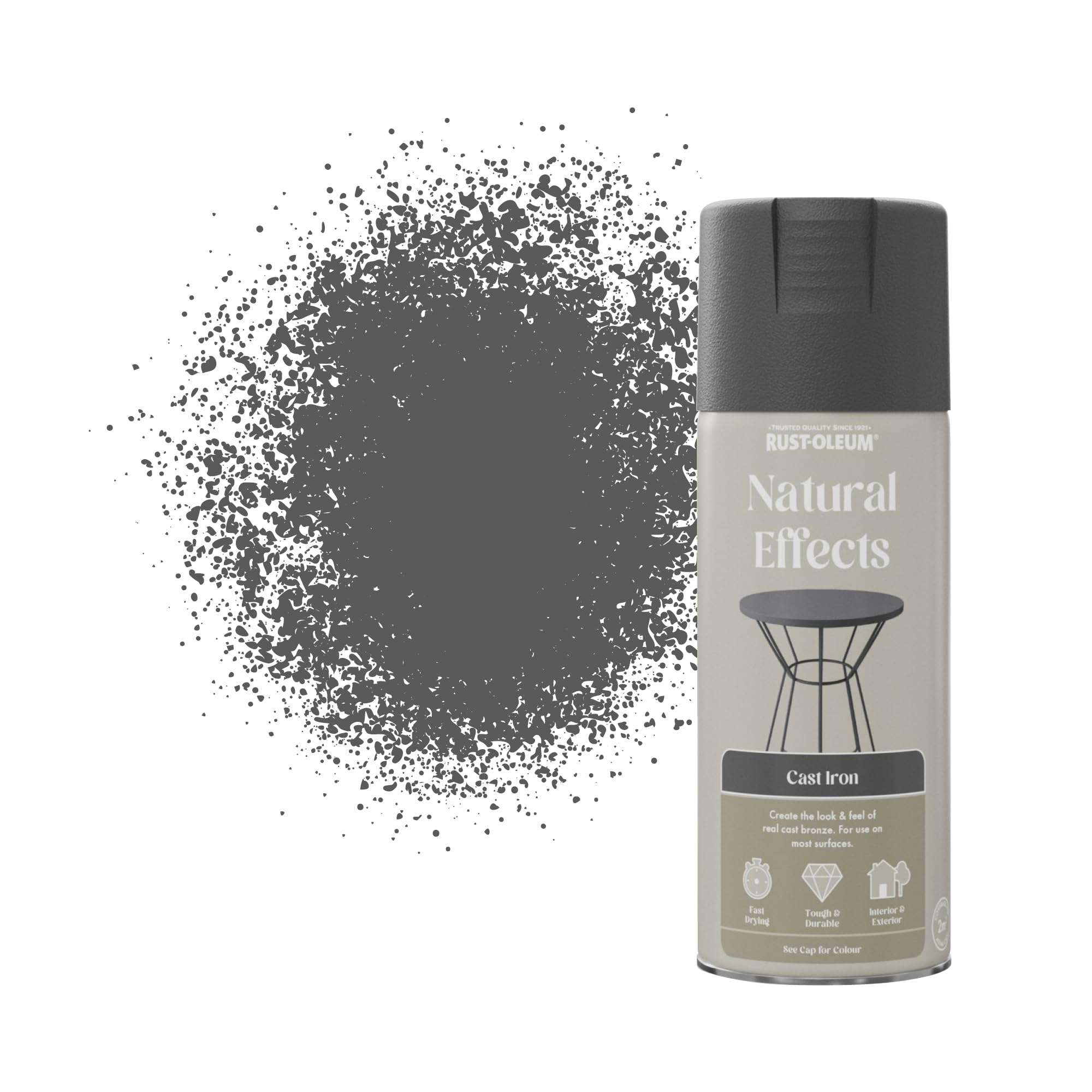 Rust-Oleum 400ml Natural Effects Spray Paint - Cast Iron