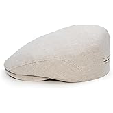 Sterkowski Model Derby | 100% Linen Flat Cap for Men and Women | Airy Summer Classic Newsboy Cap