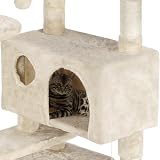 Yaheetech Cat Tree 158cm Tower with Scratching Post 2 Houses Beige view 9