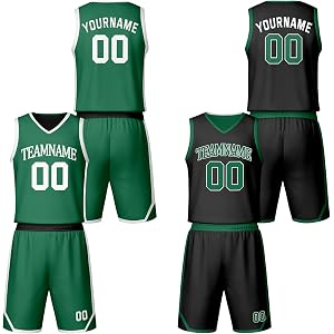 Custom Reversible Basketball Uniform for Men Women Adult Youth Print Name Number Logo