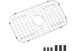 FRITOING Protector Grid 26-1/16" x 14-1/16", Centered Drain with Corner Radius 3-1/2", Stainless Steel Material for Kitchen Sink Centered Drain with Corner Radius