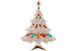 NIANWUDU SCASTOE Vintage Colored Christmas Tree Rhinestone Brooch Pin Wedding Party Jewelry