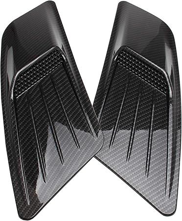 Amazon Co Jp ダミーダクト 2カーボンファイバーカーフードベント 車の一般装飾空気摂取スクープターボフードの排気孔ステッカー Generic