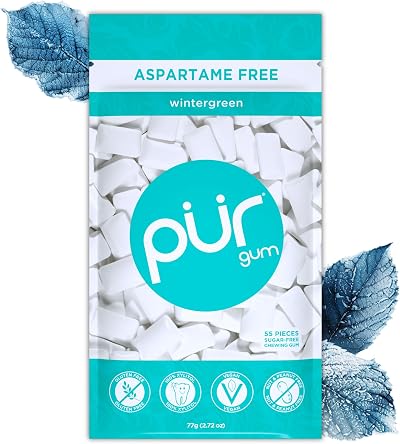 PUR Gum Sugar Free Wintergreen 55 Pieces Xylitol Vegan Keto Gluten Free