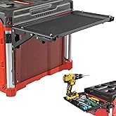 Folding Magnetic Side Table Compatible with Milwaukee Packout Toolbox, No-Drill Packout Accessories &amp; Organizer with Magnetic Tool Tray