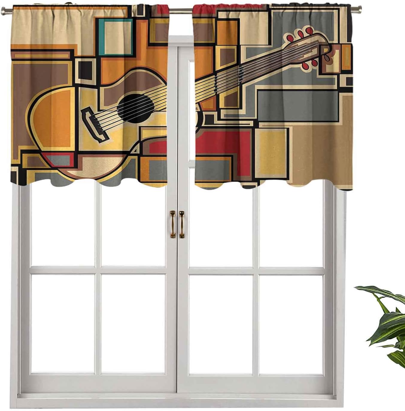 Amazon.com: Hiiiman Blackout Short Curtain Panels Rod Pocket Funky