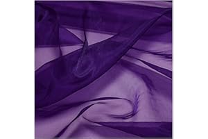 MDS-MEGADECORSUPPLY MDS Pack of 5 Yard Sheer Organza Fabric for Wedding Party Home Event Banquet Decorations, Backdrop Curtain Craft Dress Sewing Fashion DIY Crystal Organza Tulle Fabric Bolt 44” Wide - Purple