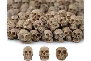 DS. DISTINCTIVE STYLE 40 Pieces Mini Skeleton Head Figurines Halloween Miniature Skeleton Head Statue Skull Figurine for Spooky Decor, Crafts and Halloween Decoration