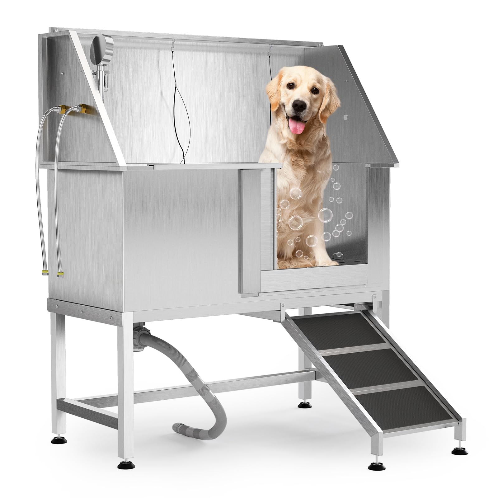 Photo 1 of ** loose instruction sheets*
EcoExplorer 50" Stainless Steel Professional Dog Washing Station - Pet Bathing Tub w/Non-Slip Stairs & Storage Shelf | Slip-Resistant Floor Grate | for Large/Medium/Small Dogs