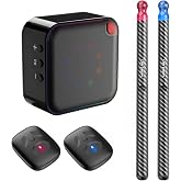 Upgraded Air Drumsticks with Speaker, Virtual Drum Sticks, Electronic Drum Set &amp; Pedals &amp; Bluetooth Adapter &amp; 8 Sounds, 3D Motion Sensing RGB, for Home &amp; Party Adults, Kids (Carbon Fiber Black)