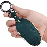 Tukellen Leather Key Fob Cover Compatible with Hyundai 2023 2024 2025 Ioniq 6 Grandeur GN7 KONA Sonata Elantra Key Fob(7 Buttons, Green)