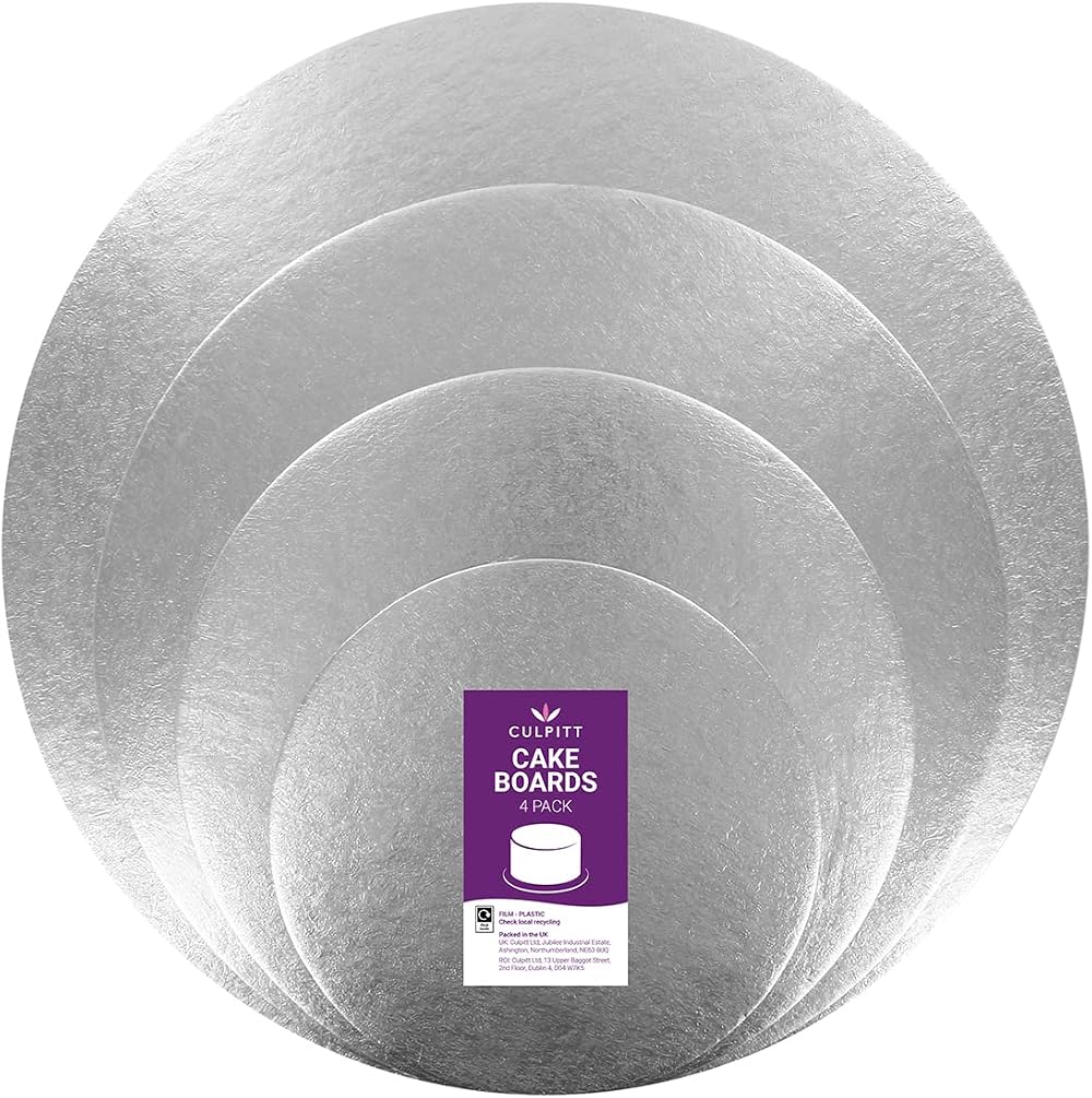 Culpitt Cut Edge Round Cards 4 Pack 6 8 10 12 Silver 1.8mm Thick