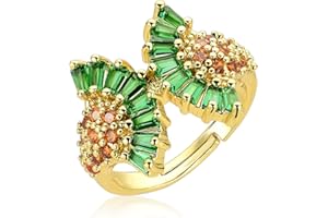 Zalantan Chunky gold ring,Rings for teen girls,14K Gold Plated Brass Cubic zirconia rings CZ Adjustable Ring Promise Wedding Band Enagement Anniversary Birthday Gift for Women