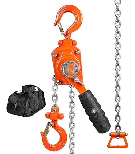 G80 Chain Hoist Garage VEVOR 1/4 Ton Manual Chain Hoist - 550 Lb Capacity Come Along With 5ft Chain Weston Brake Lever Puller - Foto 13