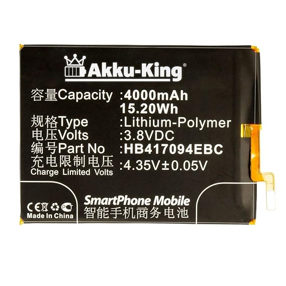Akku-King Akku ersetzt Huawei HB417094EBC - Li-Polymer 4000mAh - für Ascend Mate 7, 7 Dual SIM, MT7-CL00, MT7-L09, MT7-TL00, 