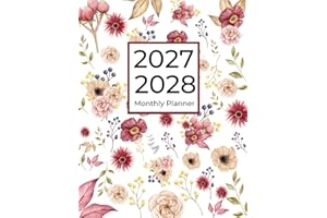2 Year Monthly Planner 2027-2028: January 2027 To December 2028 | Floral Cover